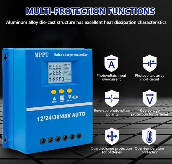 Controlador Solar 12V/24V/36V/48V MPPT Controlador de Carga Solar