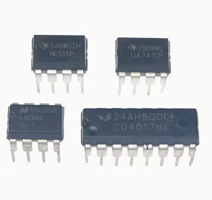 Vista 2 de CI NE555, UA741CP,  LM386  CD4017BE